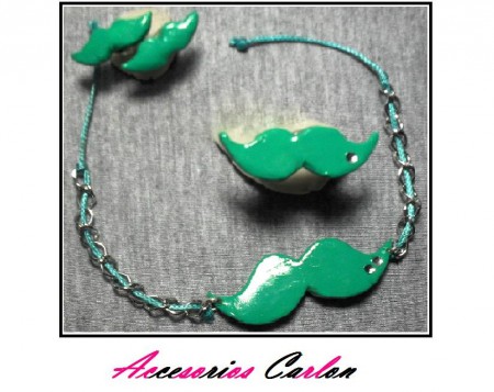 Juego de Mostachos en el color que desees $7500 Manilla de mostacho $4500 Anillo de mostacho $3000 Aretas de mostachos $1500